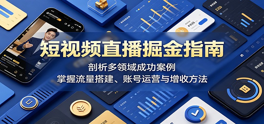 短视频直播掘金指南：剖析多领域成功案例，掌握流量搭建、账号运营与增收方法-大表哥网创