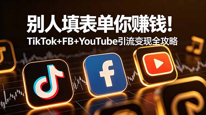 别人填表单你赚钱！TikTok+FB+YouTube 引流变现全攻略【原创双语字幕】-大表哥网创