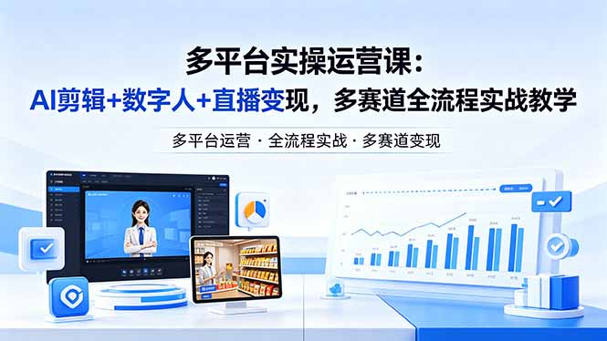某团队多平台实操运营课-更新26年4月29：AI剪辑+数字人+直播变现，多赛道全流程实战教学-大表哥网创