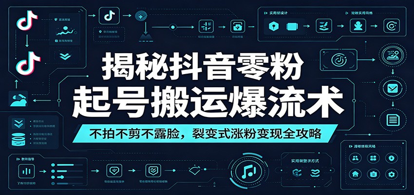 揭秘抖音零粉起号搬运爆流术:不拍不剪不露脸,裂变式涨粉变现全攻略-大表哥网创