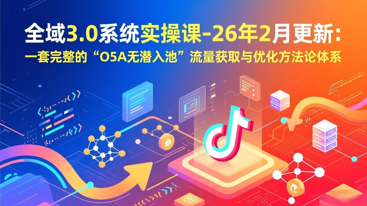 全域3.0系统实操课-26年2月更新：一套完整的“O5A无潜入池”流量获取与优化方法论体系-大表哥网创