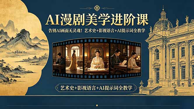 告别AI画面无灵魂！AI漫剧美学进阶课-更新，艺术史+影视语言+AI提示词全教学-大表哥网创