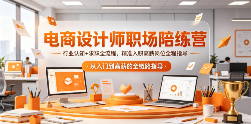 电商设计师职场陪练营，行业认知+求职全流程，精准入职高薪岗位全程指导-大表哥网创