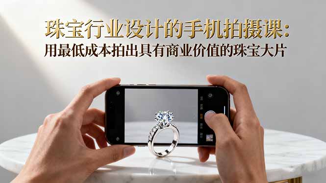 珠宝行业设计的手机拍摄课：用最低成本拍出具有商业价值的珠宝大片！-大表哥网创