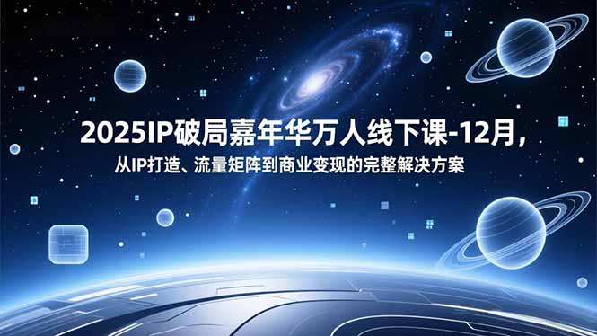 2025IP破局嘉年华万人线下课-12月，从IP打造、流量矩阵到商业变现的完整解决方案-大表哥网创