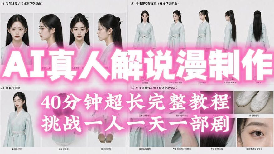 2026年AI真人解说漫剧自动批量化制作教程,40分钟超长完整,自动批量化制作,挑战一人一天一部剧!-大表哥网创