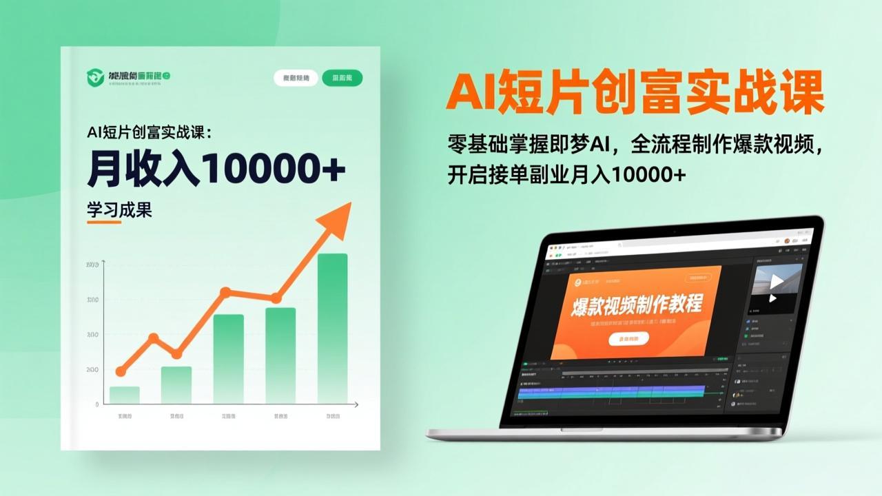 AI短片创富实战课：零基础掌握即梦AI，全流程制作爆款视频，开启接单副业月入10000+(更新-大表哥网创