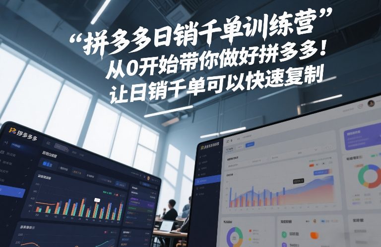拼多多日销千单训练营，从0开始带你做好拼多多，让日销千单可以快速复制(更新26年1月)-大表哥网创