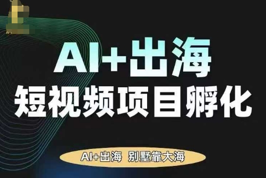 AI·TikTok AI+出海短视频项目孵化，陪你从0-1借助AI实现出海变现-大表哥网创