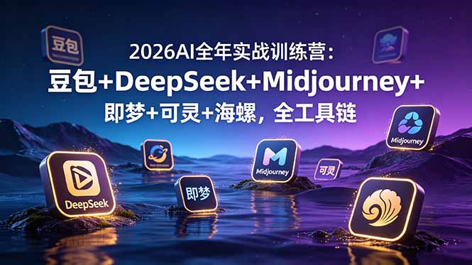 2026AI全年实战训练营：豆包+DeepSeek+Midjourney+即梦+可灵+海螺，全工具链-大表哥网创