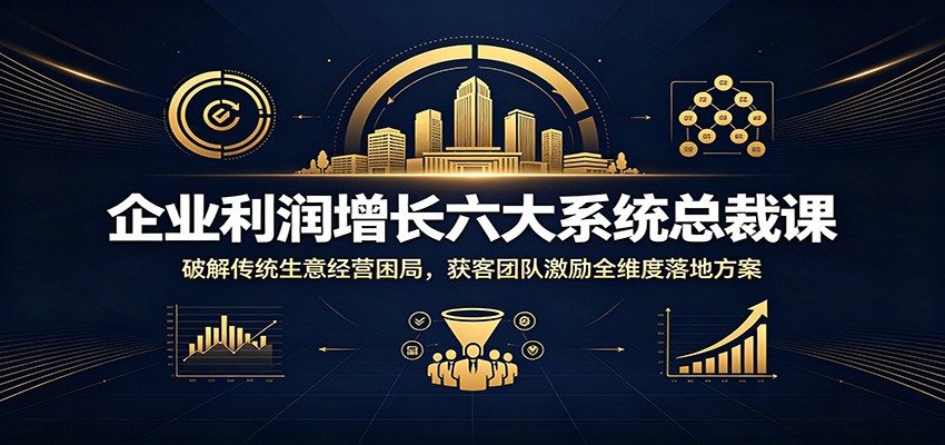 企业利润增长六大系统总裁课：破解传统生意经营困局，获客团队激励全维度落地方案-大表哥网创