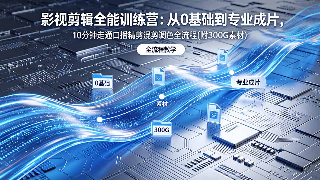 2026影视剪辑全能实战课｜0基础到专业成片，全流程教学，高清带300G素材-大表哥网创