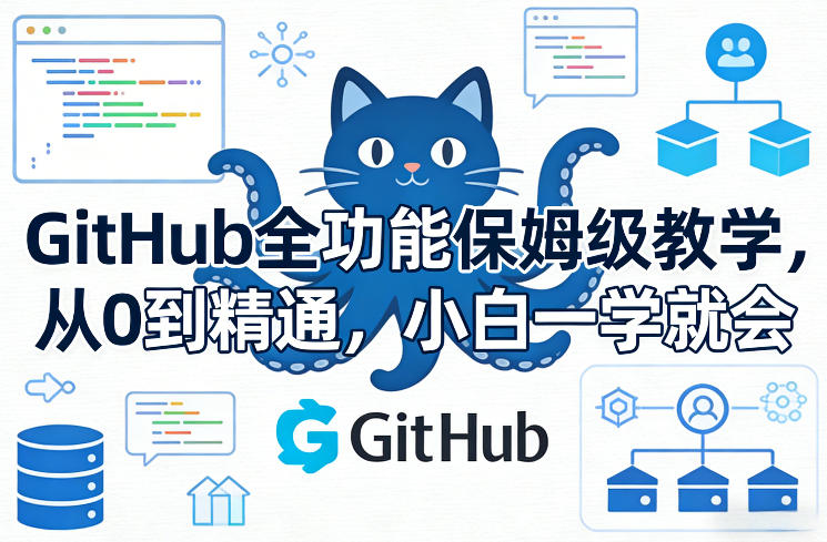 GitHub全功能保姆级教学,从0到精通,小白一学就会-大表哥网创