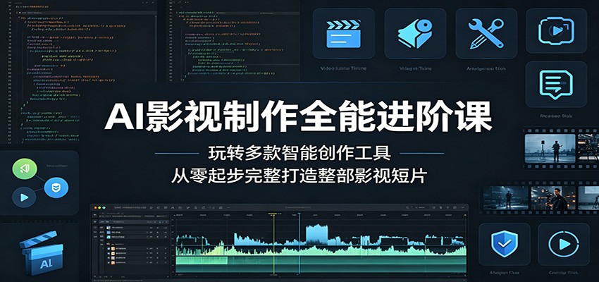 AI影视制作全能进阶课：玩转多款智能创作工具，从零起步完整打造整部影视短片-大表哥网创