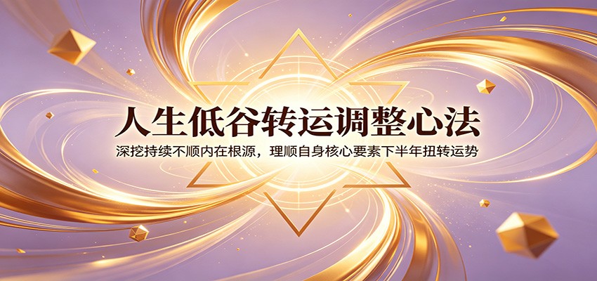 人生低谷转运调整心法：深挖持续不顺内在根源，理顺自身核心要素下半年扭转运势-大表哥网创