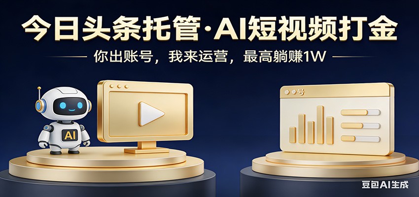 头条号AI托管，我提供作品，你提供账号，每天5分钟发布，小白躺赚3000+-大表哥网创