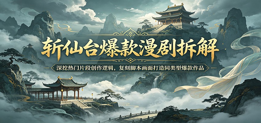斩仙台爆款漫剧拆解：深挖热门片段创作逻辑，复刻脚本画面打造同类型爆款作品-大表哥网创