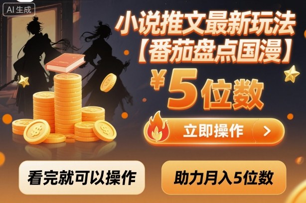 小说推文最新玩法，助力月入5位数【番茄盘点国漫】玩法，看完就可以操作-大表哥网创