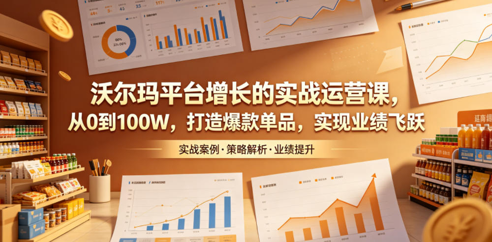 沃尔玛平台增长的实战运营课，从0到100W，打造爆款单品，实现业绩飞跃-大表哥网创