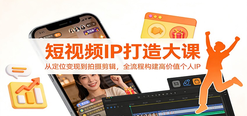 短视频IP打造大课：从定位变现到拍摄剪辑，全流程构建高价值个人IP-大表哥网创