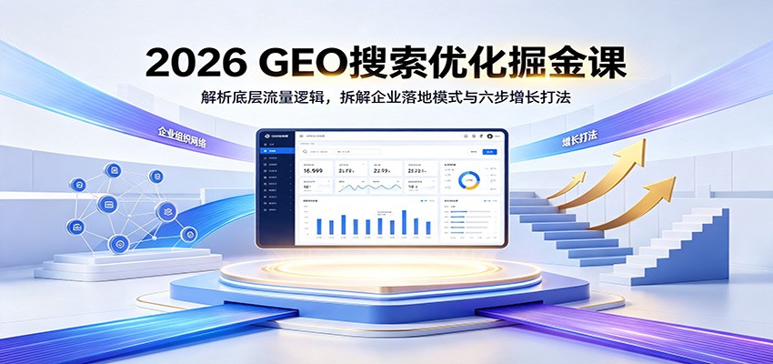 2026 GEO搜索优化掘金课：解析底层流量逻辑，拆解企业落地模式与六步增长打法-大表哥网创