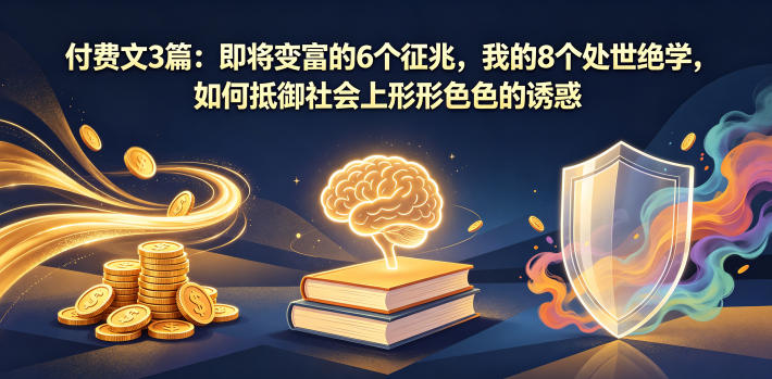 付费文3篇：即将变富的6个征兆，我的8个处世绝学，如何抵御社会上形形色色的诱惑-大表哥网创