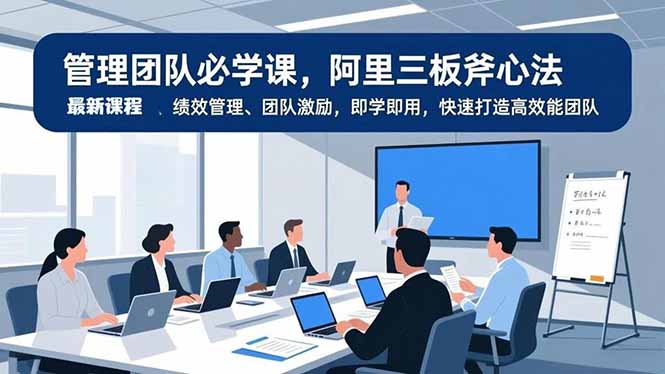 管理团队必学课，阿里三板斧心法、绩效管理、团队激励，即学即用，快速打造高效能团队-大表哥网创