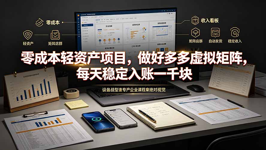 零成本轻资产项目,做好多多虚拟矩阵,每天稳定入账一千块-大表哥网创