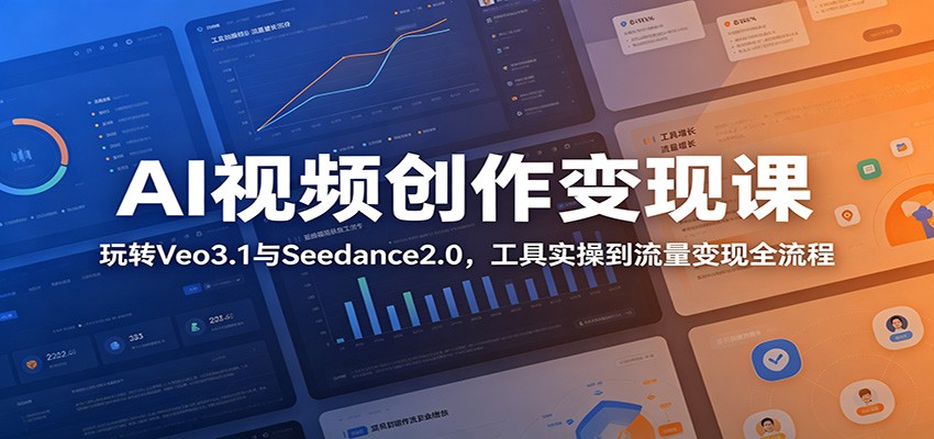 AI视频创作变现课：玩转Veo3.1与Seedance2.0，工具实操到流量变现全流程-大表哥网创