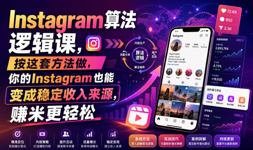 Instagram算法逻辑课，按这套方法做，你的Instagram也能变成稳定收入来源，賺米更轻松【原创双语字幕】-大表哥网创