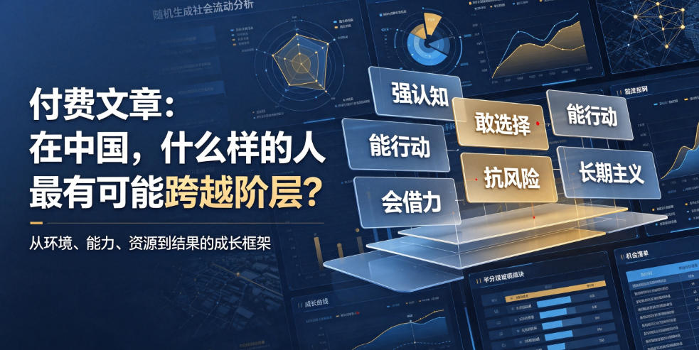 付费文章：在中国，什么样的人最有可能跨越阶层？-大表哥网创