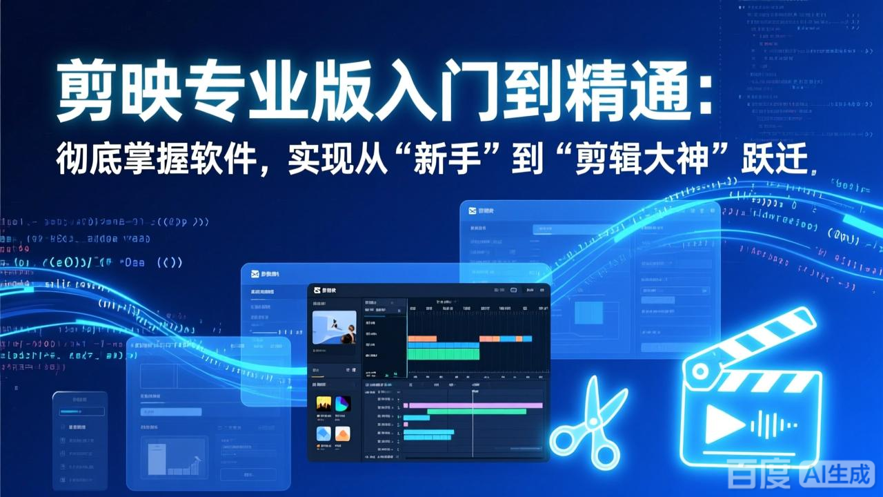 剪映专业版入门到精通：彻底掌握软件，实现从“新手”到“剪辑大神”跃迁-大表哥网创