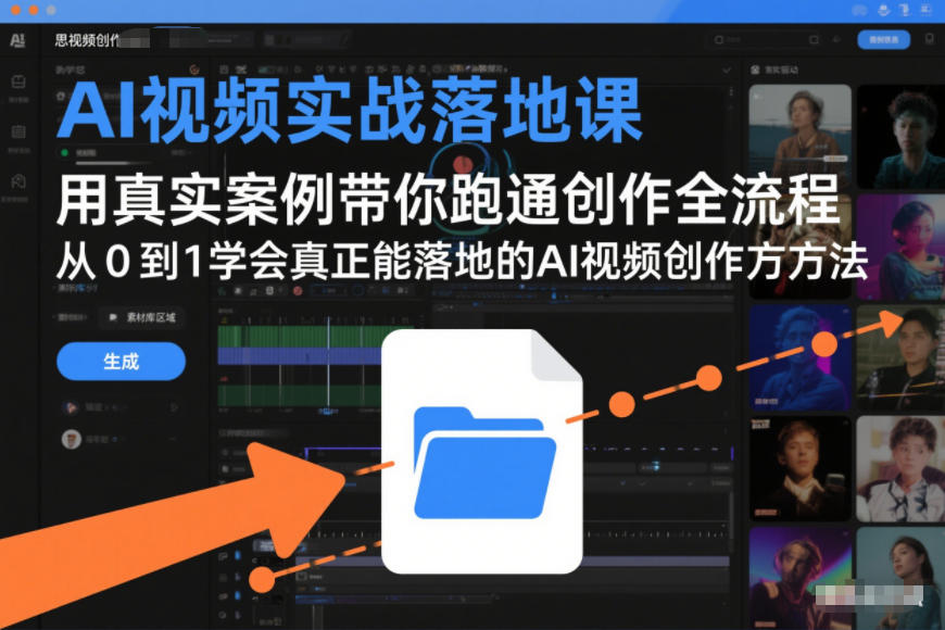 AI视频实战落地课，用真实案例带你跑通创作全流程，从0到1学会真正能落地的AI视频创作方法-大表哥网创