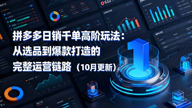 拼多多日销千单高阶玩法：从选品到爆款打造的完整运营链路(10月更新-大表哥网创
