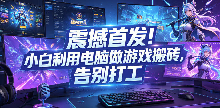 震撼首发！小白利用电脑做游戏搬砖，告别打工【揭秘】-大表哥网创