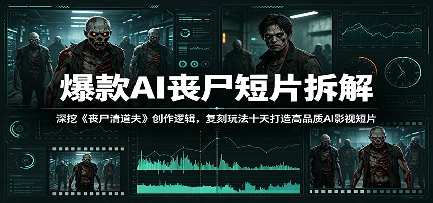 爆款AI丧尸短片拆解：深挖《丧尸清道夫》创作逻辑，复刻玩法快速打造高品质AI影视短片-大表哥网创