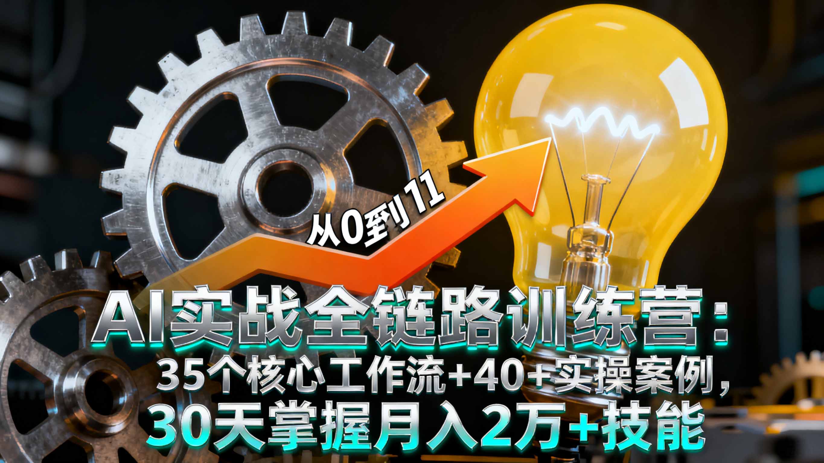 AI实战全链路训练营：35个核心工作流+40+实操案例，30天掌握月入2万+技能-大表哥网创