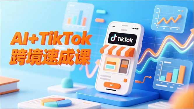 AI+TikTok跨境速成课，智能翻译、店铺定位、流程拆解，7天高效上线运营-大表哥网创