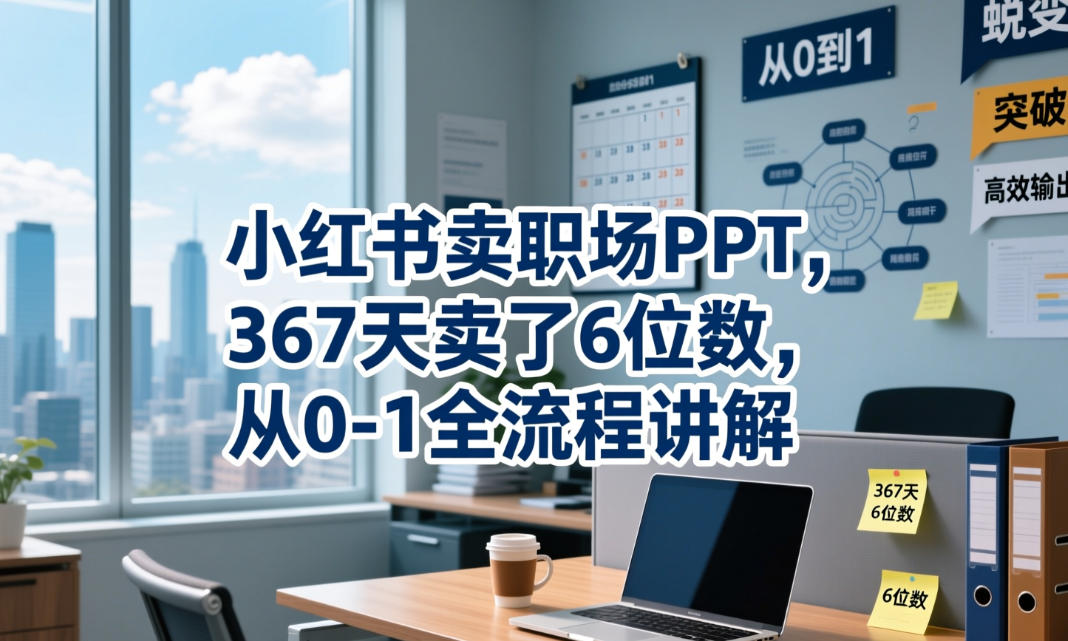 小红书卖职场PPT,367天卖了6位数,从0-1全流程讲解-大表哥网创
