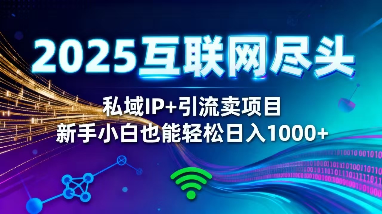 2025网创尽头王炸项目！私域 IP + 精准引流，新手小白在家躺赚日入 1000+-大表哥网创