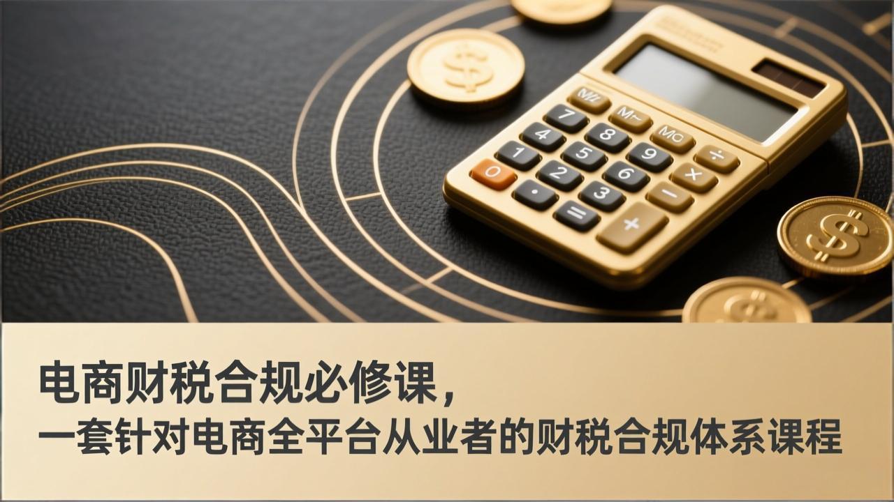 电商财税合规必修课，是一套针对电商全平台从业者的财税合规体系课程-大表哥网创
