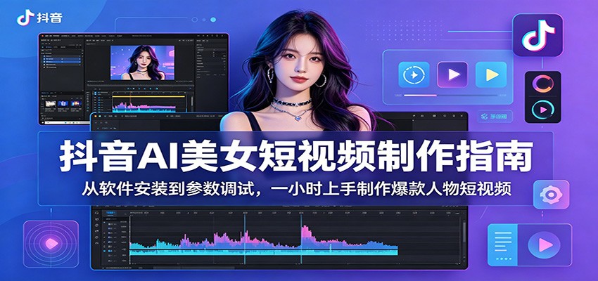 抖音AI美女短视频制作指南：从软件安装到参数调试，一小时上手制作爆款人物短视频-大表哥网创