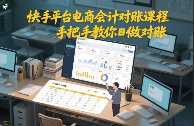 快手平台电商会计对账课程，手把手教你做对账-大表哥网创