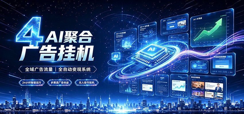 全域广告流量聚合，AI无人挂机稳赚佣金，打造长期稳定被动收入副业-大表哥网创