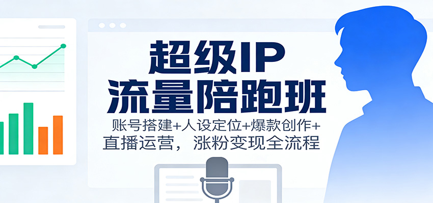 超级IP流量陪跑班：账号搭建+人设定位+爆款创作+直播运营，涨粉变现全流程-大表哥网创