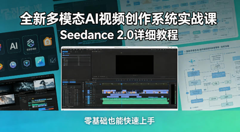 全新多模态AI视频创作系统实战课，Seedance 2.0详细教程，零基础也能快速上手-大表哥网创