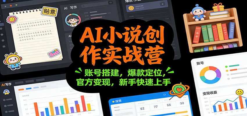 AI小说创作实战营：账号搭建，爆款定位，官方变现，新手快速上手-大表哥网创