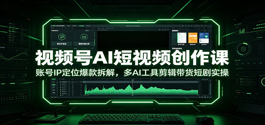 视频号AI短视频创作课：账号IP定位爆款拆解，多AI工具剪辑带货短剧实操-大表哥网创
