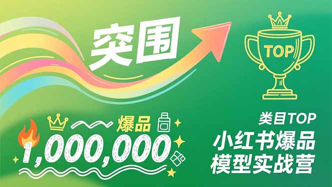 小红书爆品模型实战营，从新品突围到成为类目TOP，可复制路径，打造多个营收百万级爆品-大表哥网创