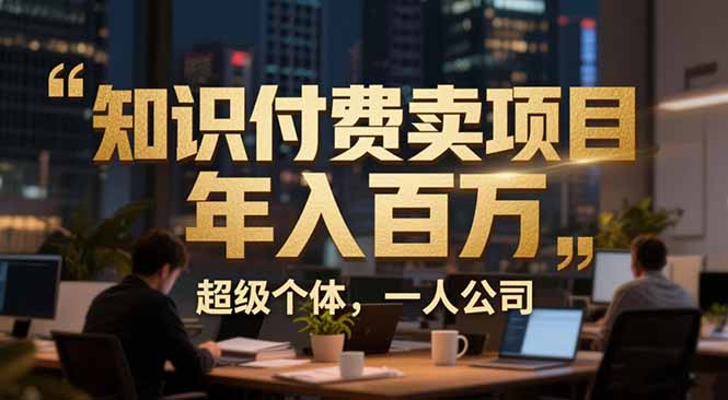 从0到年入百万：超级个体实战心得公开，个人IP×精准引流×成交系统全拆解-大表哥网创